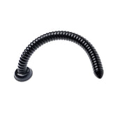 Hosed 19 Inch Ribbed Anal Snake Black Dongs Big